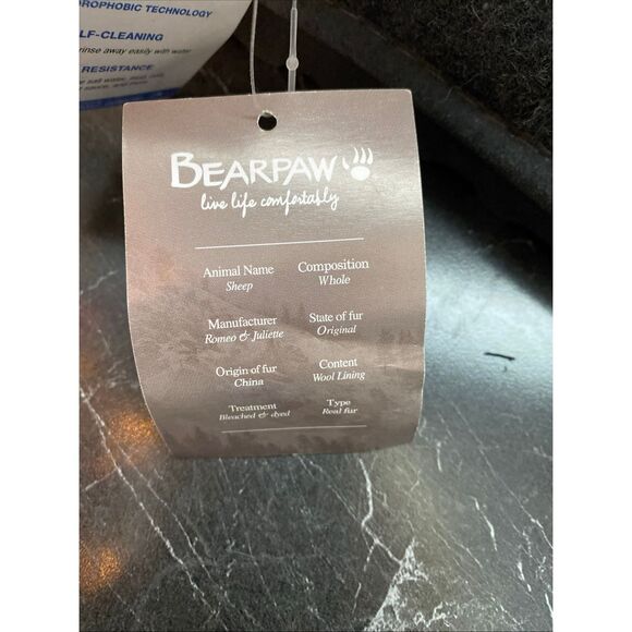 BEARPAW Women's Gray Wool Blend Faux Fur Cuff Winter Ankle Boots Size 9 - Picture 13 of 14